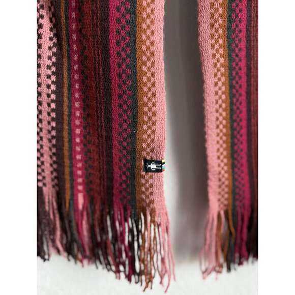 Smartwool Women Striped Wool Scarf Fringe Meadow Line‎ Canyon Rose Pink Size OS - Picture 7 of 12